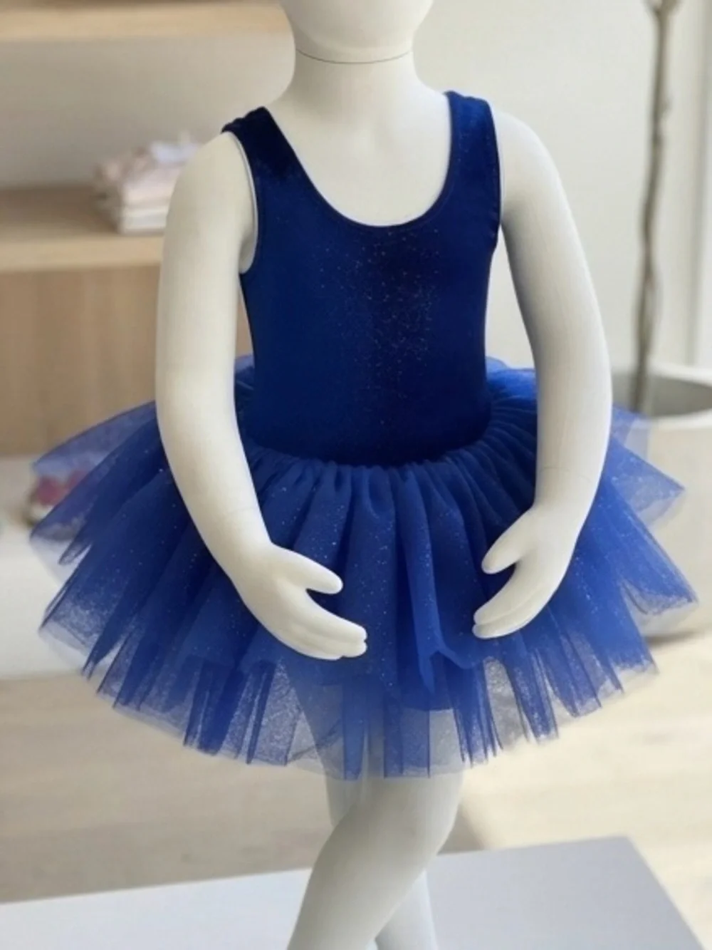 Plum Girls 4Y Royal Blue Velvet Sparkle Tutu Leotard Dress